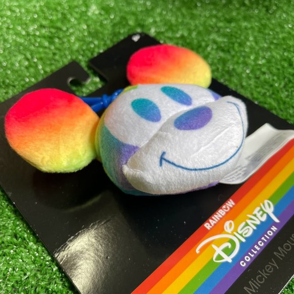 Mickey Mouse Disney Rainbow Collection Keychain Clip-On Pride Soft Plush Toy NEW - Picture 2 of 9